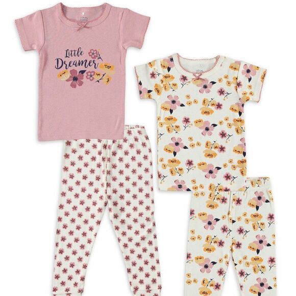 NEW Chick Pea Dreamers 4PC Long Sleeve Pajama Set Floral - Picture 1 of 3